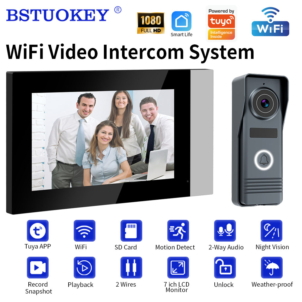 Smart Home Video Doorbell Enhanced Security With Smart Doorbell - Intercomunicador de Vídeo Wi-Fi 1080P para