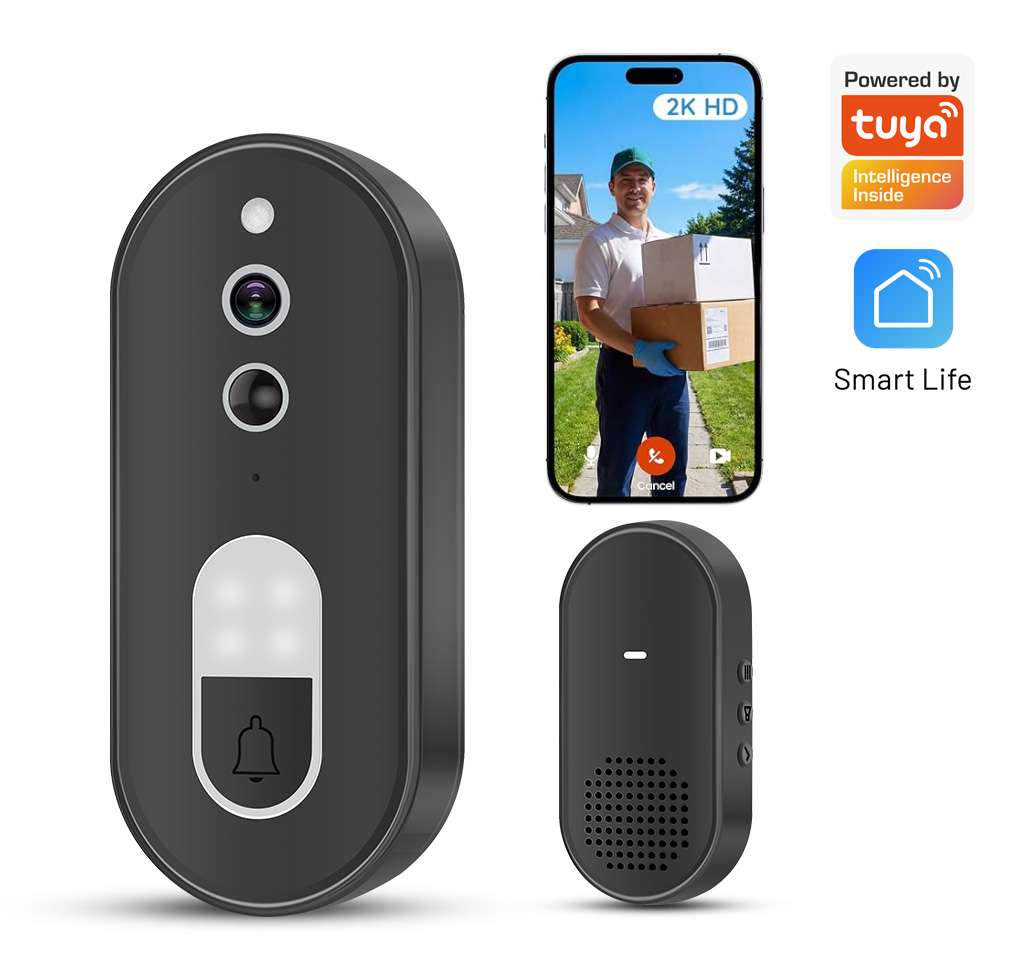Smart Home Video Doorbell Enhanced Security With Smart Doorbell - Câmera de Segurança Inteligente Tuya 1080P