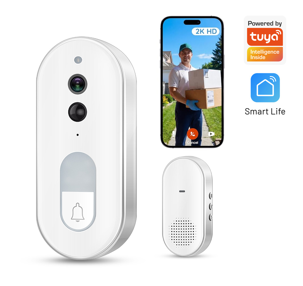 Smart Home Video Doorbell Enhanced Security With Smart Doorbell - Campainha de Vídeo Inteligente Tuya Sem