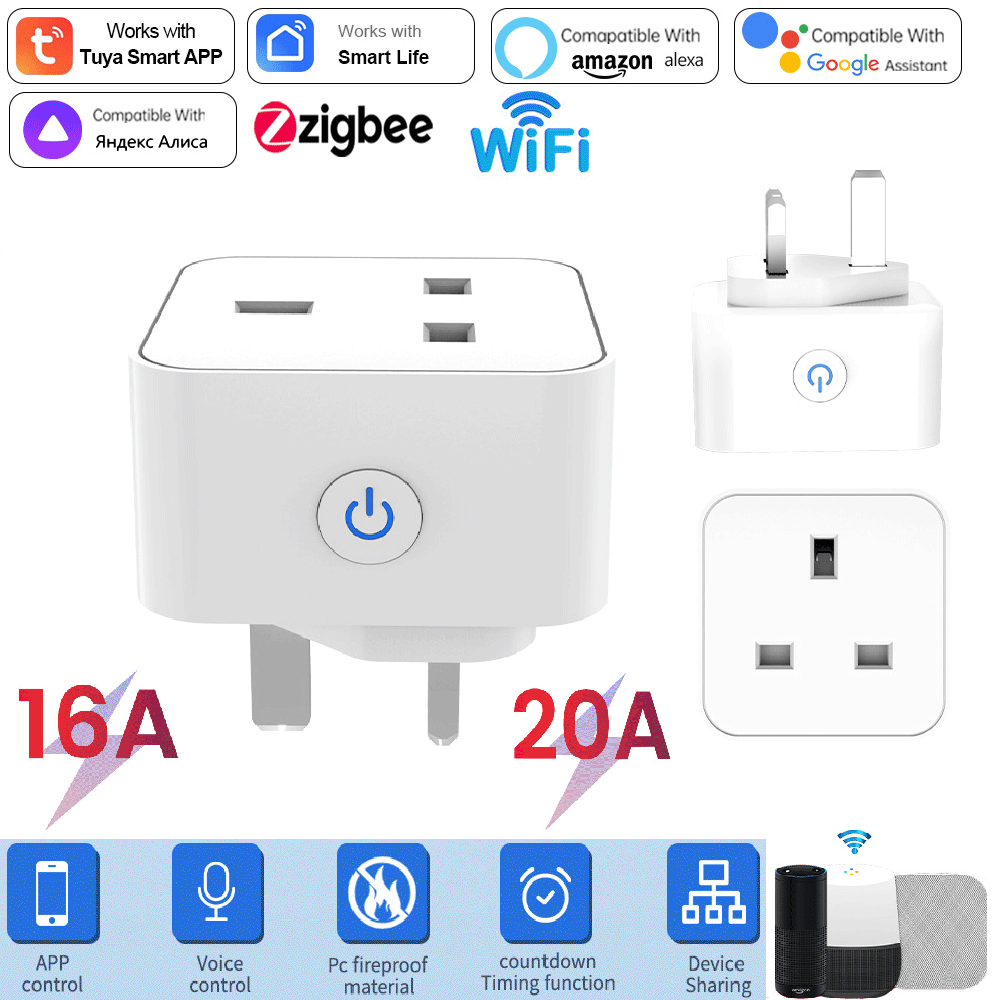 Smart Home Energy - Tomada Inteligente Tuya 16A/20A WiFi ou
