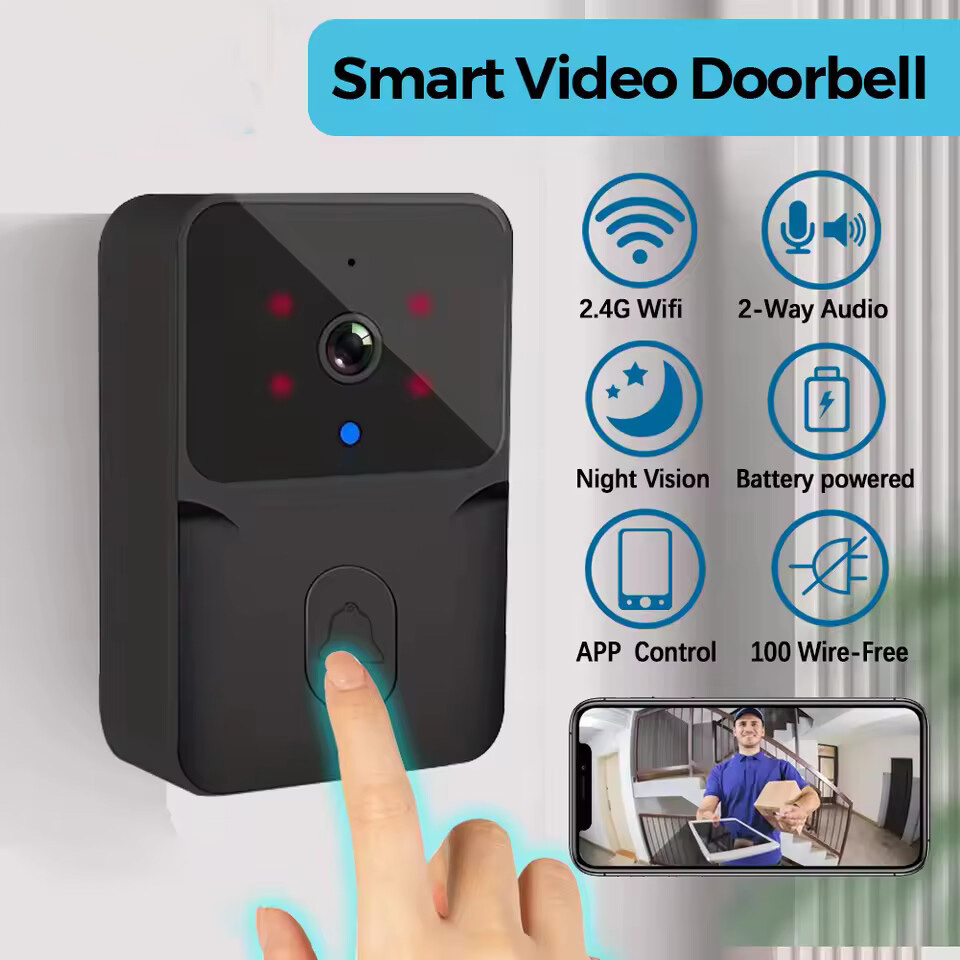 Smart Home Video Doorbell Enhanced Security With Smart Doorbell - Campainha de Vídeo WiFi Sem Fio