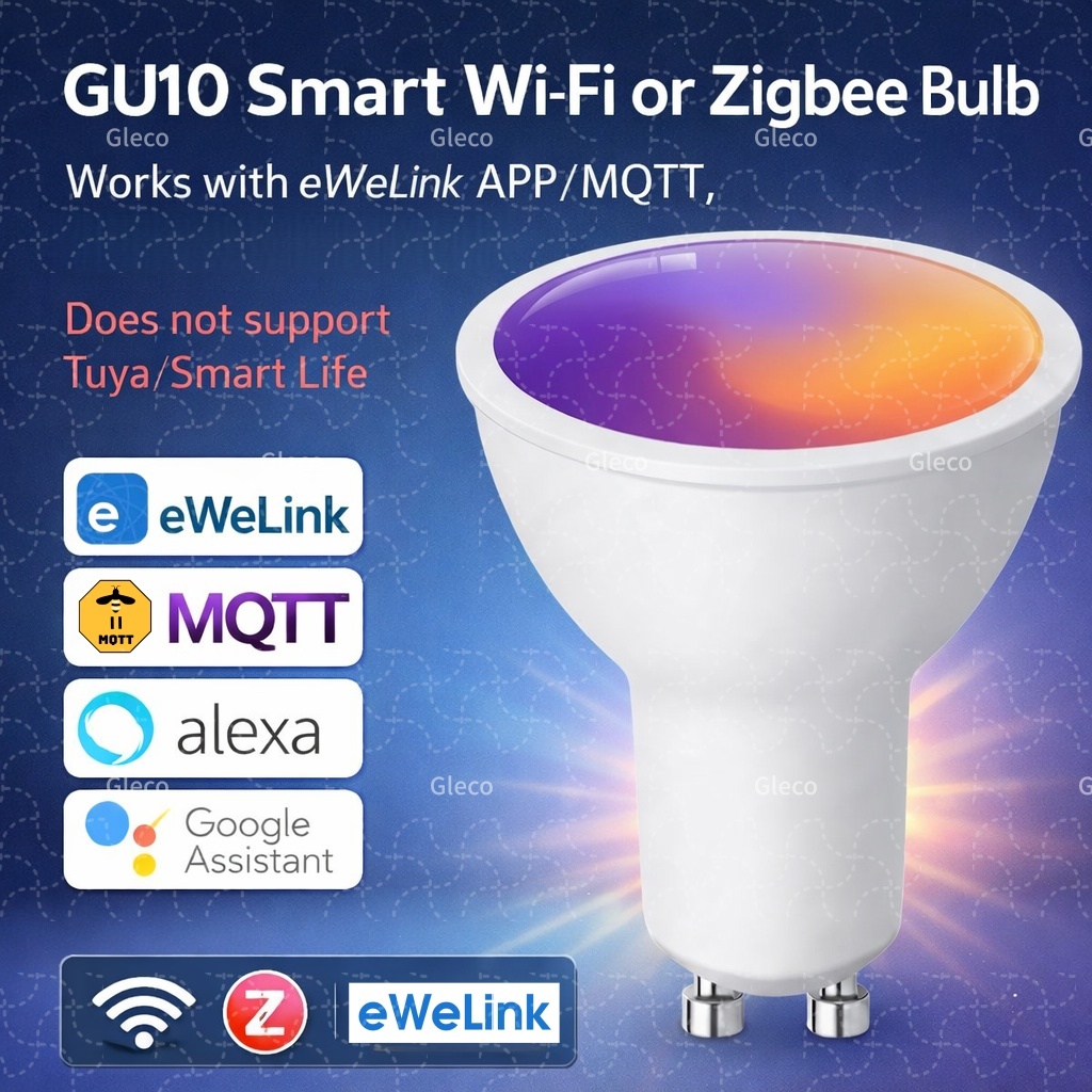 Alexa Compatible Bulb - Lâmpadas LED Ewelink GU10 Zigbee, Lâmpada