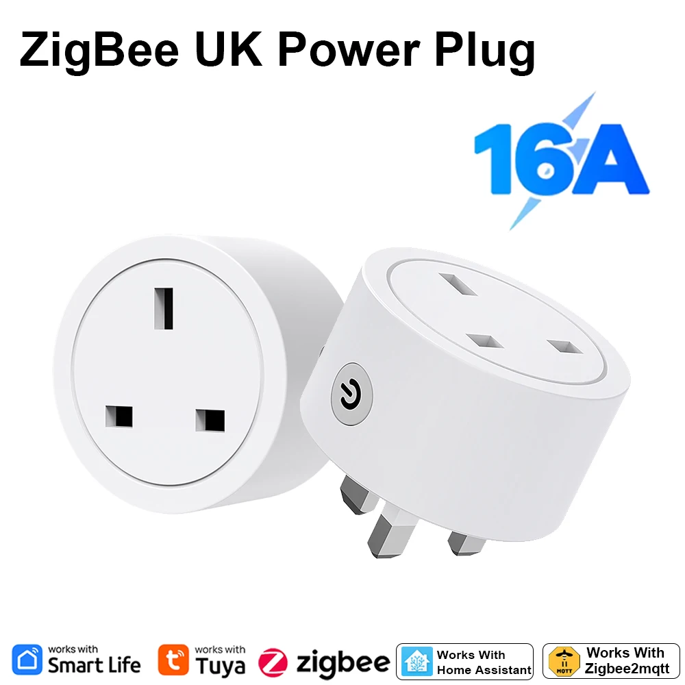 Smart Home Energy - Tomada Inteligente Zigbee 16A (Padrão UK)