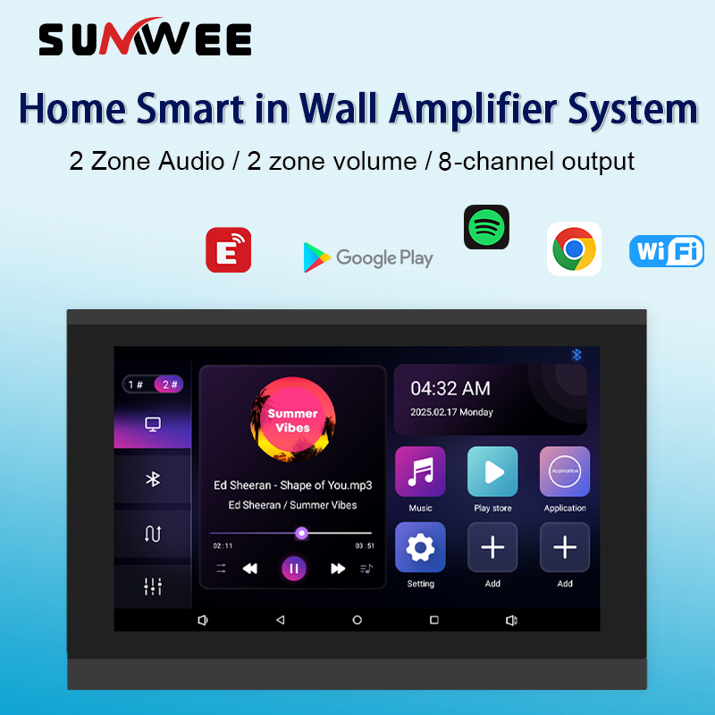 Smart Home Touchscreen Control Panel - Home Smart Auido em amplificador de
