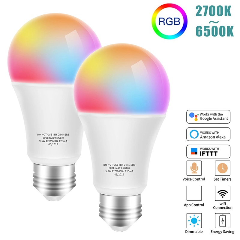 Voice Control Light Bulb - Lâmpada LED Inteligente E27 WiFi RGBCW