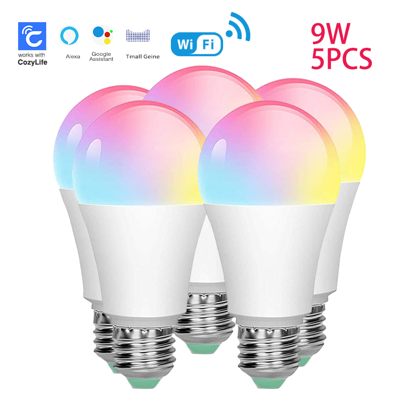 Alexa Compatible Bulb - SIXWGH E27 Lâmpada WiFi 9W Lâmpada
