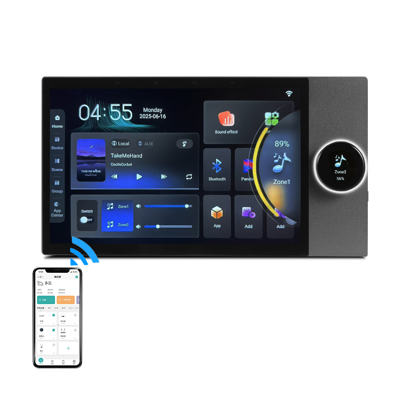 Smart Home Touchscreen Control Panel - Amplificador de parede inteligente para música
