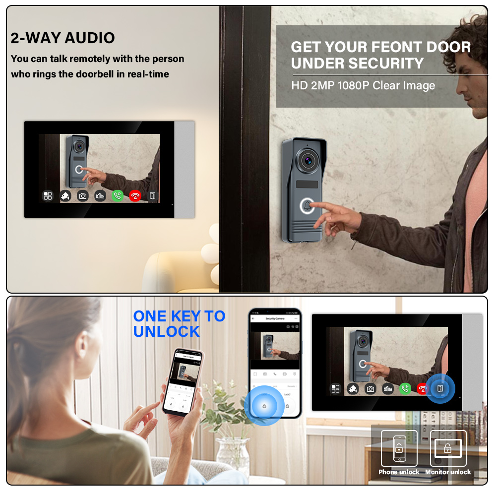 Intercomunicador de Vídeo Wi-F - Smart Home Video Doorbell Enhanced Security With Smart Doorbell avaliação e preço