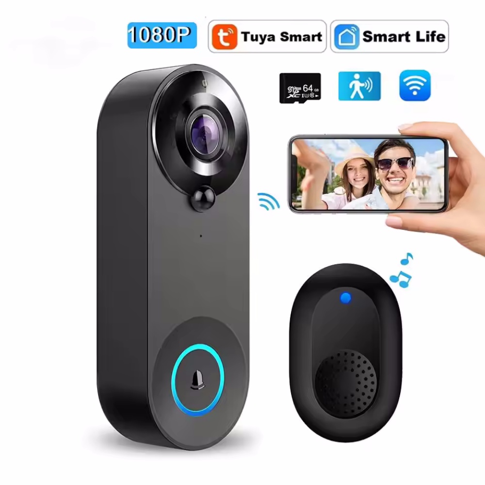 Tuya 1080p sem fio wi fi campa - Smart Home Video Doorbell Enhanced Security With Smart Doorbell avaliação e preço