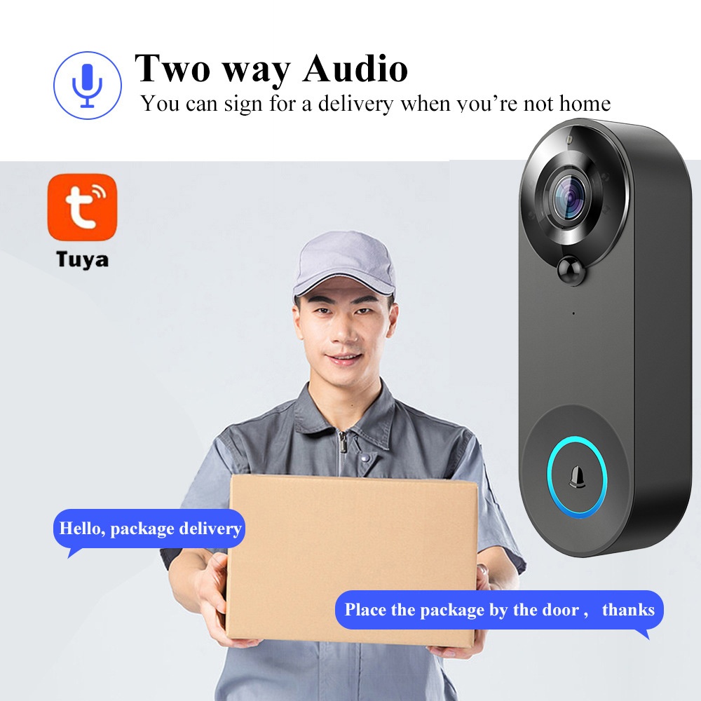 Tuya 1080p sem fio wi fi campa - Smart Home Video Doorbell Enhanced Security With Smart Doorbell avaliação e preço