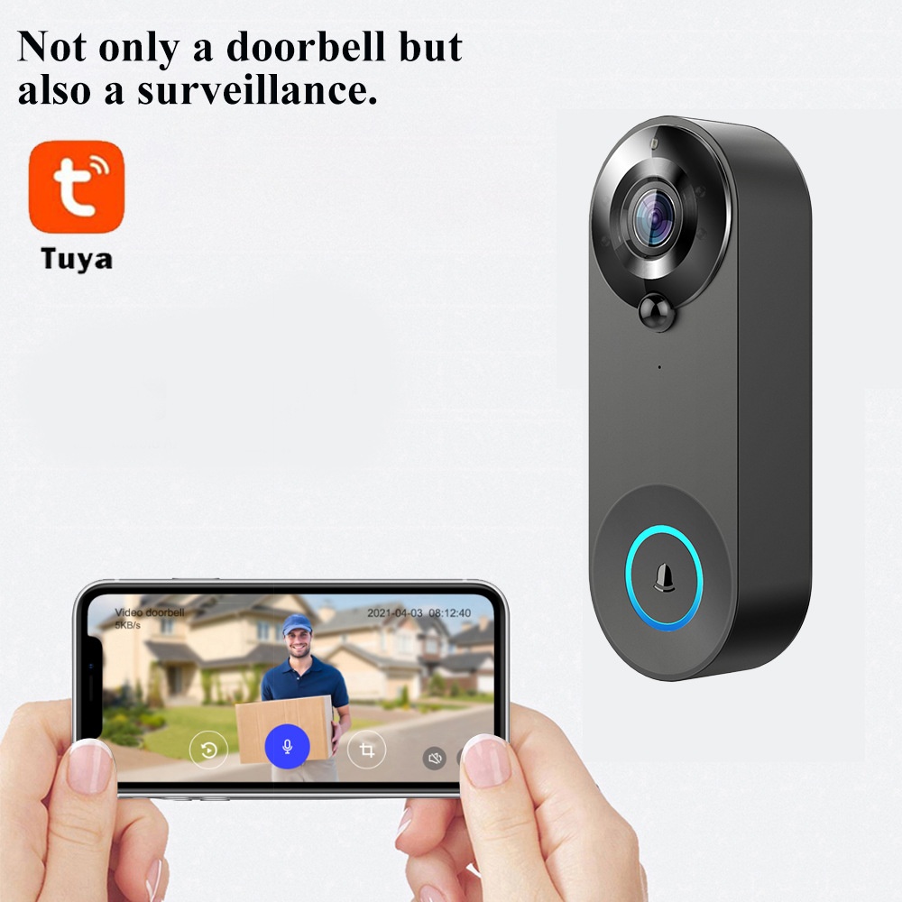 Tuya 1080p sem fio wi fi campa - Smart Home Video Doorbell Enhanced Security With Smart Doorbell avaliação e preço