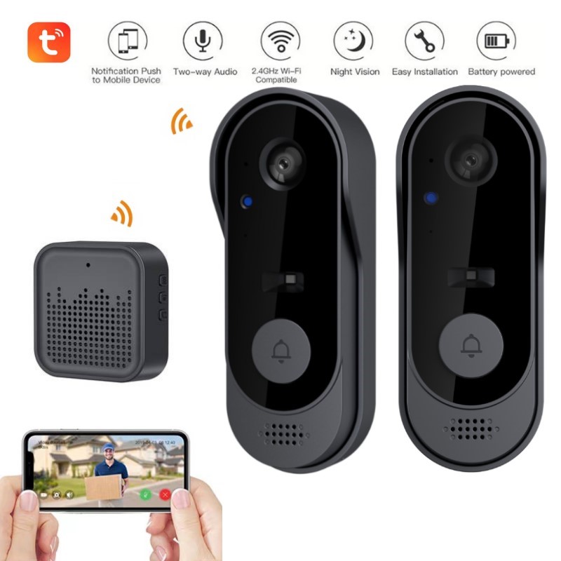 Tuya wi fi câmera campainha hd - Smart Home Video Doorbell Enhanced Security With Smart Doorbell avaliação e preço