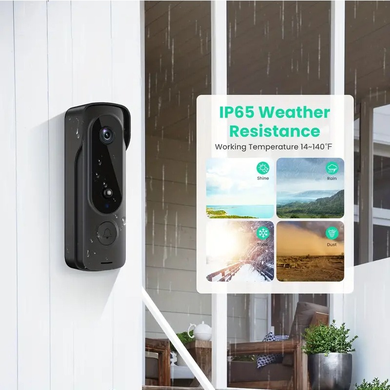 Campainha sem fio externa, cap - Smart Home Video Doorbell Enhanced Security With Smart Doorbell avaliação e preço