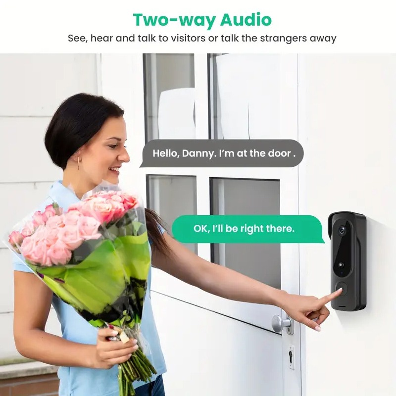 Campainha sem fio externa, cap - Smart Home Video Doorbell Enhanced Security With Smart Doorbell avaliação e preço