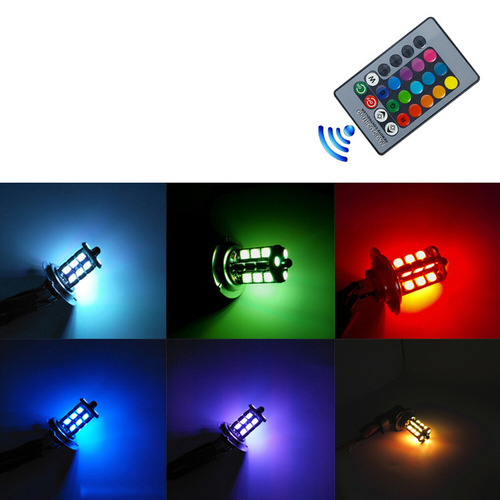 2x RGB H11 H9 H8 5050 27SMD Fa - Voice Control Light Bulb avaliação e preço