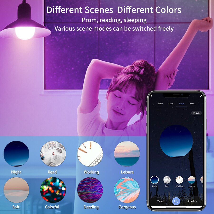 Lâmpada LED Inteligente E27 Wi - Voice Control Light Bulb avaliação e preço