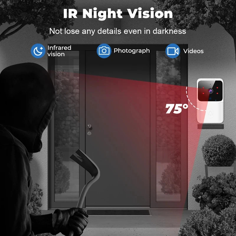 Campainha de Vídeo WiFi Inteli - Smart Home Video Doorbell Enhanced Security With Smart Doorbell avaliação e preço