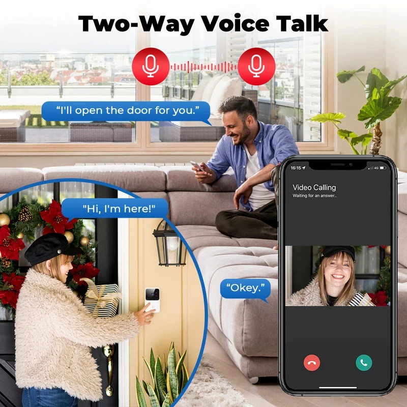 Campainha de Vídeo WiFi Inteli - Smart Home Video Doorbell Enhanced Security With Smart Doorbell avaliação e preço