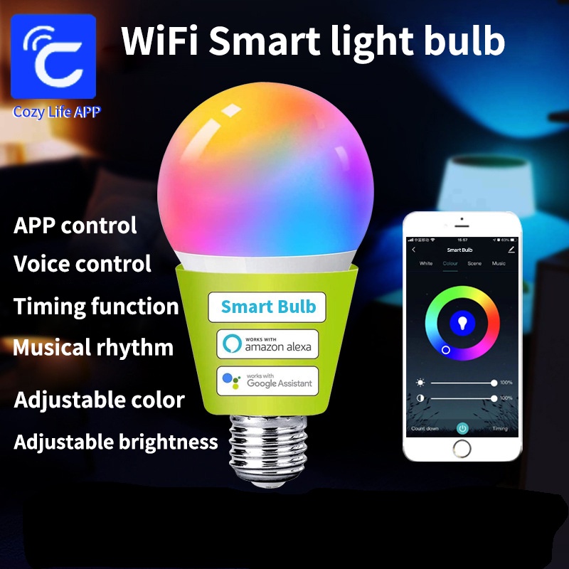 SIXWGH E27 Lâmpada WiFi 9W Lâm - Alexa Compatible Bulb avaliação e preço