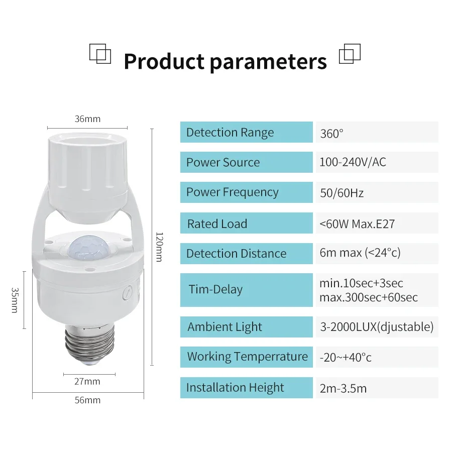 Sensor de Movimento PIR E27 pa - Voice Control Light Bulb avaliação e preço