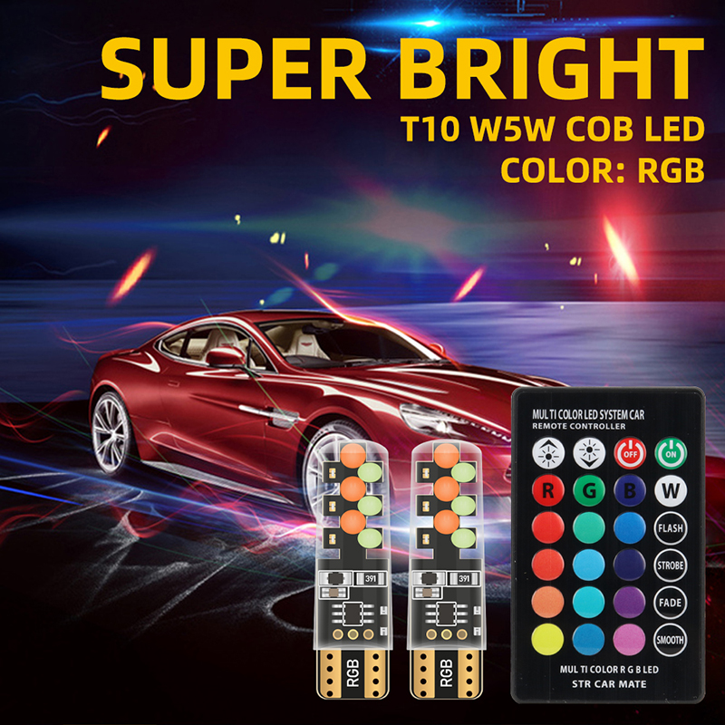 1 conjunto t10 w5w rgb lâmpada - Voice Control Light Bulb avaliação e preço